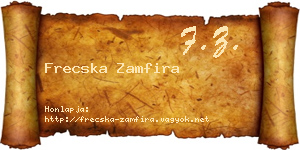 Frecska Zamfira névjegykártya